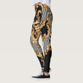 Gouden barok, ingewikkeld ornament ontwerp. leggings (Links)