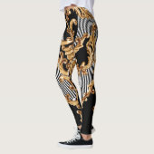 Gouden barok, ingewikkeld ornament ontwerp. leggings (Links)