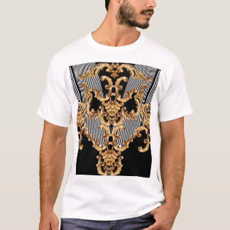 Gouden barok, ingewikkeld ornament ontwerp. t-shirt