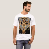 Gouden barok, ingewikkeld ornament ontwerp. t-shirt (Voorkant volledig)