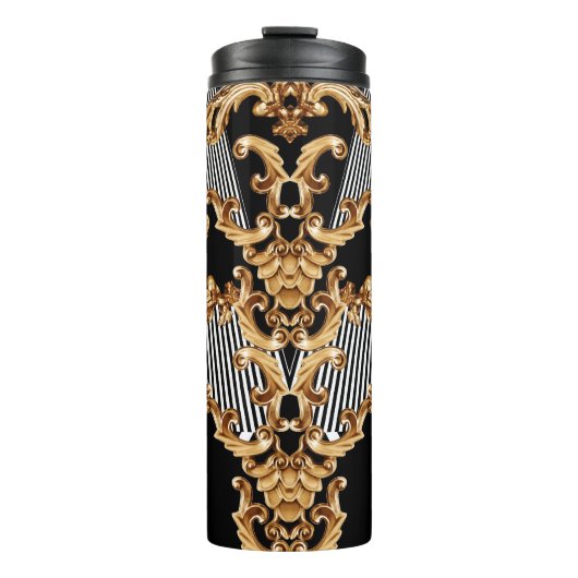 Gouden barok, ingewikkeld ornament ontwerp. thermosbeker (Voorkant)
