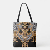 Gouden barok, ingewikkeld ornament ontwerp. tote bag (Achterkant)