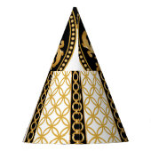 Gouden barok, kettingen, zwart decor feesthoedjes (Achterkant)