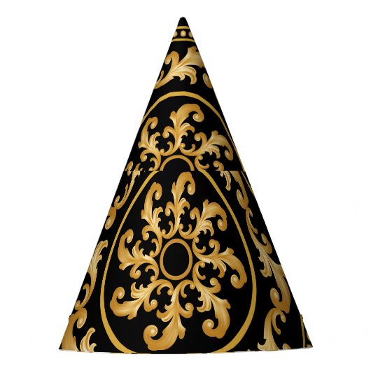 Gouden barok, kettingen, zwart decor feesthoedjes (Voorkant)