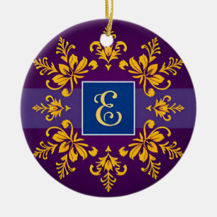 Gouden Barok Letter E Monogram Ornament ✨