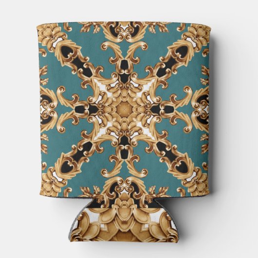 Gouden barok, luxe ornament design. blikjeskoeler (Achterkant)