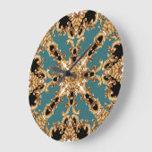 Gouden barok, luxe ornament design. grote klok (Hoek)