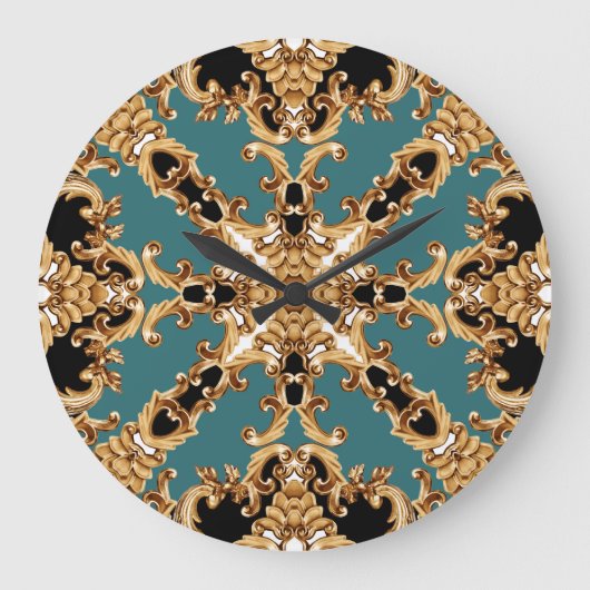 Gouden barok, luxe ornament design. grote klok (Voorkant)