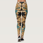 Gouden barok, luxe ornament design. leggings (Achterkant)