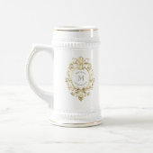 Gouden Barok Monogram Bruidsjonkers Bierpul (Links)