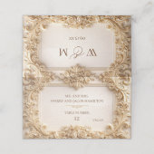 Gouden Barok Monogram Frame Ivoor Place Card Plaatskaartje (Buitenkant ongevouwen)