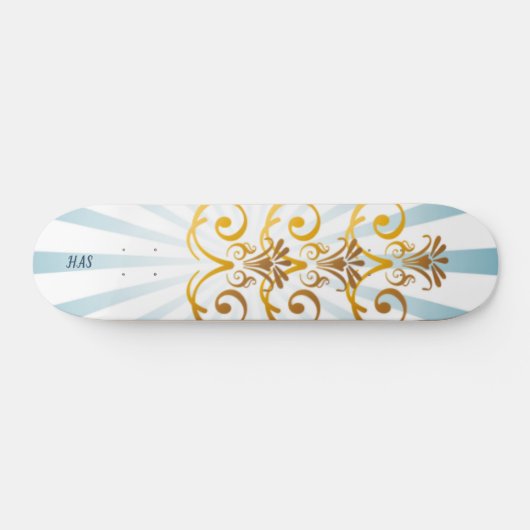 Gouden Barok Patroon Skateboard Deck (Horizontaal)