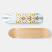 Gouden Barok Patroon Skateboard Deck (Horizontaal)