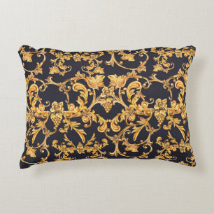 Gouden Barok, Scroll bladeren patroon. Accent Kussen