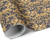 Gouden Barok, Scroll bladeren patroon. Cadeaupapier (Rol Hoek)