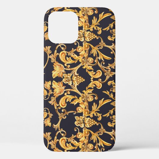 Gouden Barok, Scroll bladeren patroon. Case-Mate iPhone Case (Achterkant)