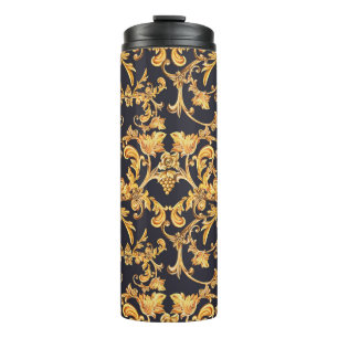 Gouden Barok, Scroll bladeren patroon. Thermosbeker