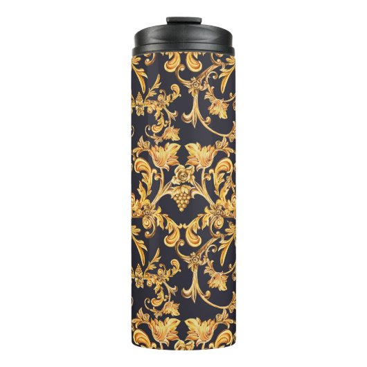 Gouden Barok, Scroll bladeren patroon. Thermosbeker (Voorkant)