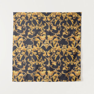 Gouden Barok, Scroll bladeren patroon. Wandkleed