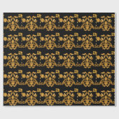 Gouden barok, sierelementen. cadeaupapier (Vlak)