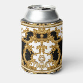 Gouden barok: weelderig ornamentaal ontwerp. blikjeskoeler (Blikje Achterkant)