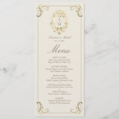 gouden barokke bruiloft menu (Voorkant)