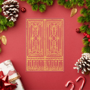 Gouden Barokke Hek Illustratie Overlay Bruiloft Acryl Uitnodigingen
