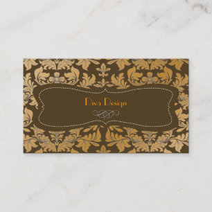 Gouden barokke het damastchocolade van Faux Visitekaartje