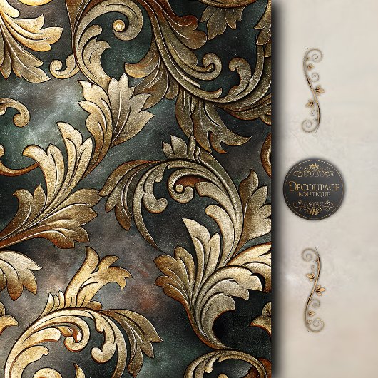 Gouden Barokke Rol Decoupage Tissuepapier