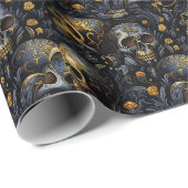 Gouden barokke schedels cadeaupapier (Rol Hoek)