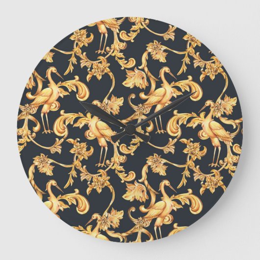 Gouden barokkranen: rococo ornament. grote klok (Voorkant)