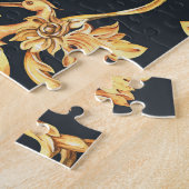 Gouden barokkranen: rococo ornament. legpuzzel (Zijkant)