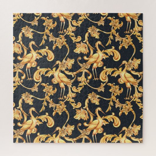 Gouden barokkranen: rococo ornament. legpuzzel (Verticaal)