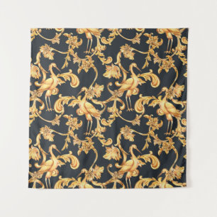 Gouden barokkranen: rococo ornament. wandkleed