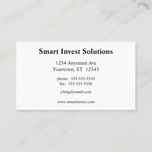 Gouden Bars op Wit Visitekaartje (Achterkant)