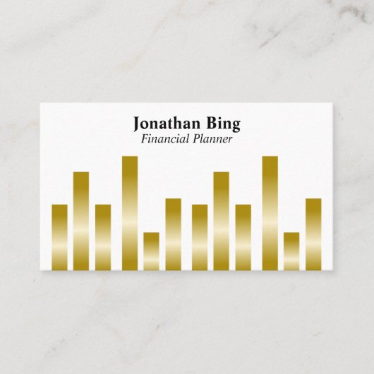 Gouden Bars op Wit Visitekaartje (Voorkant)