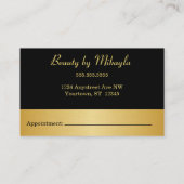 Gouden Bars op Zwart Minimalistische Schoonheid Visitekaartje (Achterkant)