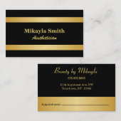 Gouden Bars op Zwart Minimalistische Schoonheid Visitekaartje (Voorkant / Achterkant)