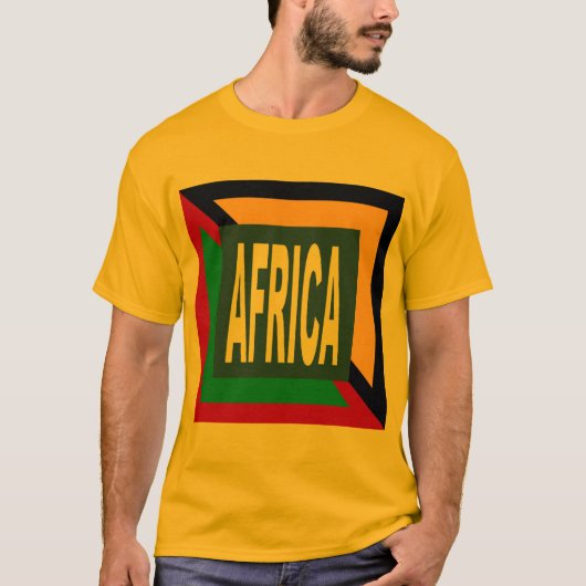 Gouden Basic T-shirt DESIGN AFRICA (Voorkant)