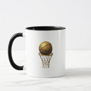 Gouden Basketbal & Hoop Design Mok