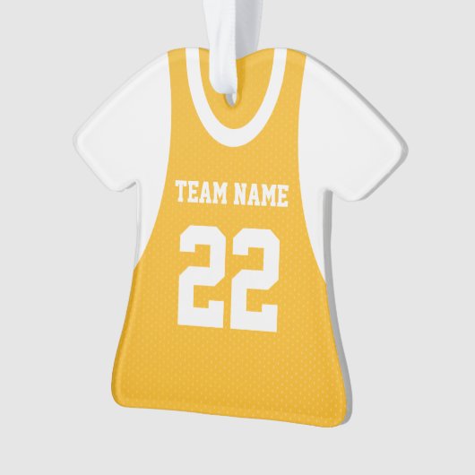 Gouden basketbal sporttrui met foto ornament (voorkant)