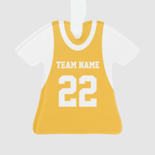 Gouden basketbal sporttrui met foto ornament