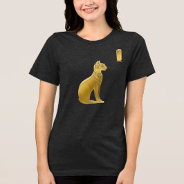 Gouden Bastet - Egyptische Kattengodin Tri-Blend Shirt
