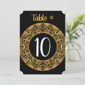 Gouden Bat Mitzvah Tafelnummer Stoelkaart (Staand voorkant)
