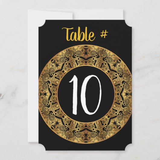 Gouden Bat Mitzvah Tafelnummer Stoelkaart (Voorkant)