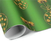 Gouden Baubles op Groene Kerstmis Cadeaupapier (Rol Hoek)