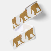 Gouden Baviaan Apen Kunst Grosgrain Lint (Achterkant)