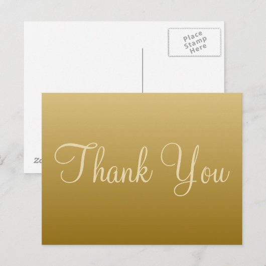 Gouden bedankkaart briefkaart (Voorkant / Achterkant)