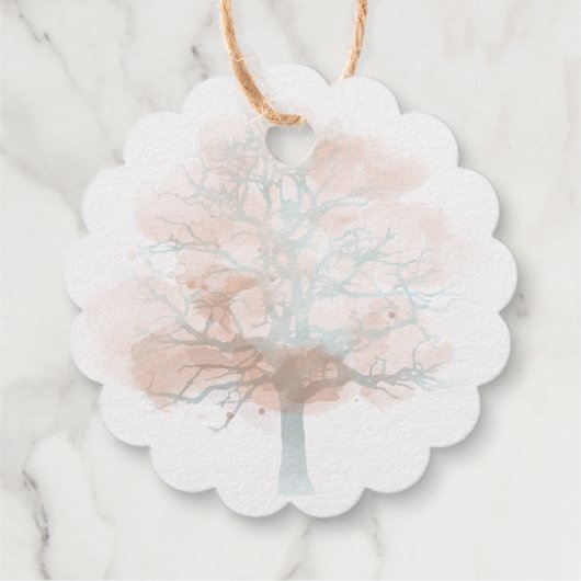 gouden bedankkaartje met herfsteik bedankjes labels (Achterkant)