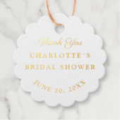 gouden bedankkaartje met herfsteik bedankjes labels (Voorkant)